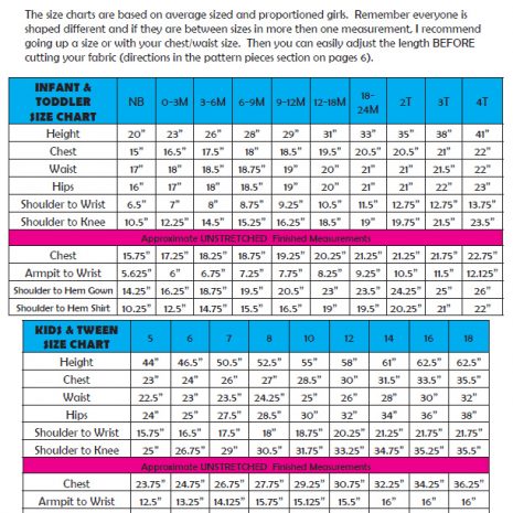 riley size chart