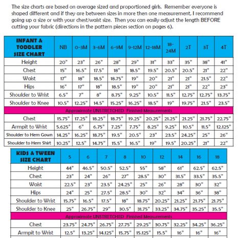 riley size chart