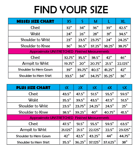 5x Size Chart