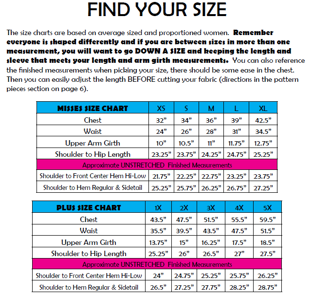 Piko Size Chart