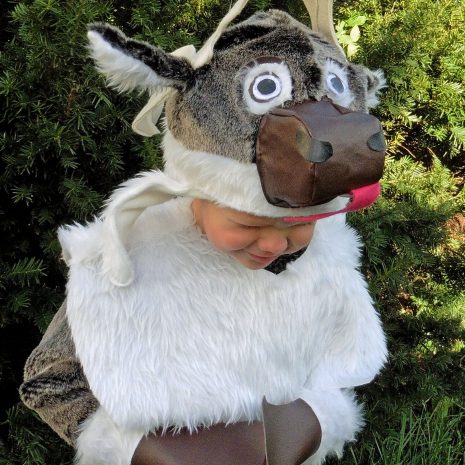 Free SVEN Inspired Reindeer Costume Tutorial & Pattern Pieces. #frozen #Halloween #dressup #diy #eymm #free