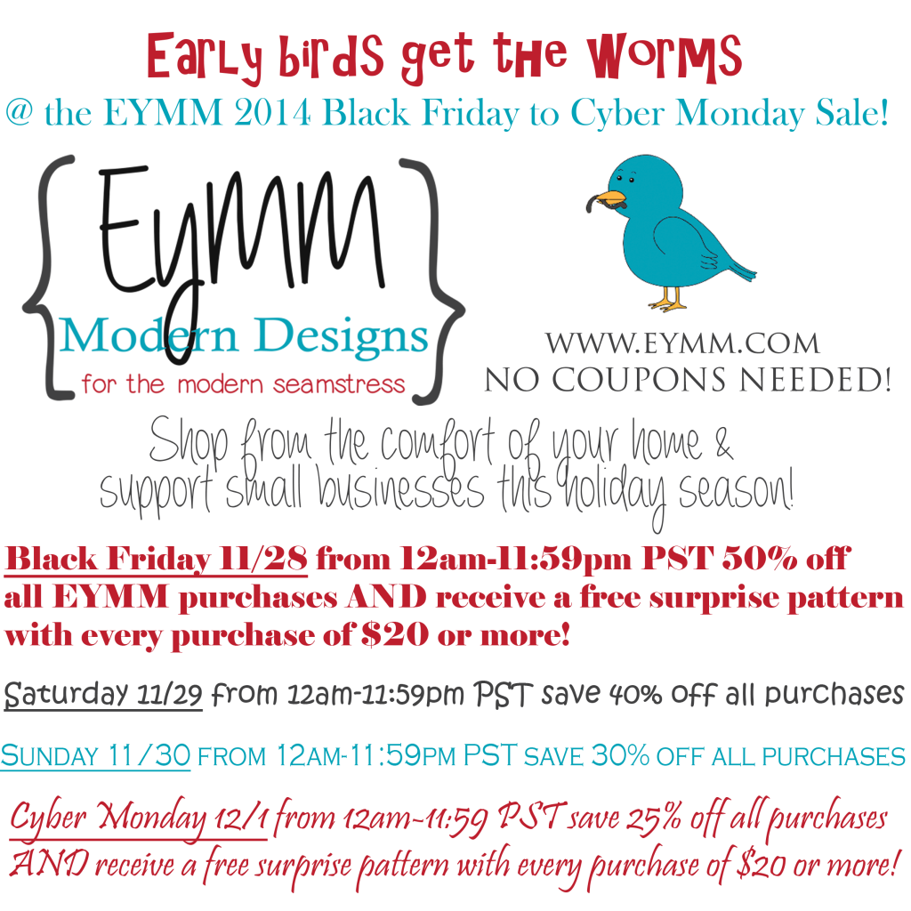 Black Friday 2014  #EYMM #DIY Sewing Patterns