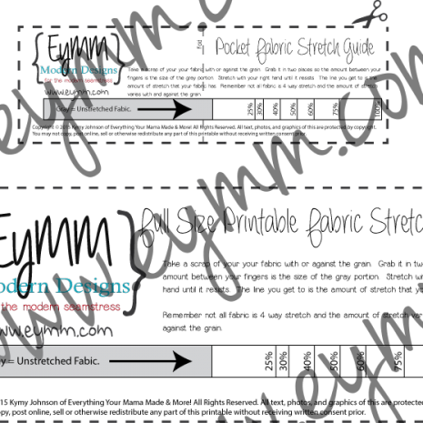 #EYMM FREE Printable Stretch Guide for Sewing www.eymm.com #diy