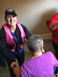 My best friends sister Jessica, who is like a little sister to me, using her nursing skills to volunteer with Waco PD to help rescue those stranded by Hurricane Harvey.